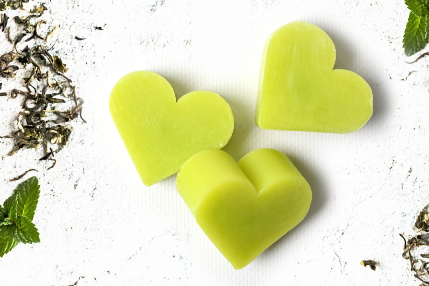 Mydełko ozdobne Serce Zielona herbata - obrazek 2