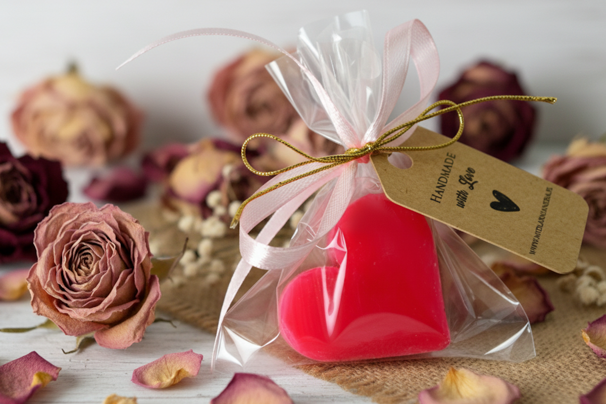 Małe mydełko Serce Róża