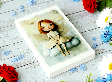 Aniołek ręcznie zrobiony 15x10cm