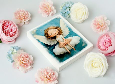 Anioł stróż nad łóżeczko 20x15cm