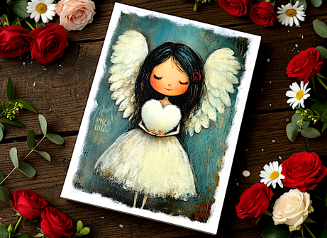 Anioł Stróż na chrzciny ślub rękodzieło