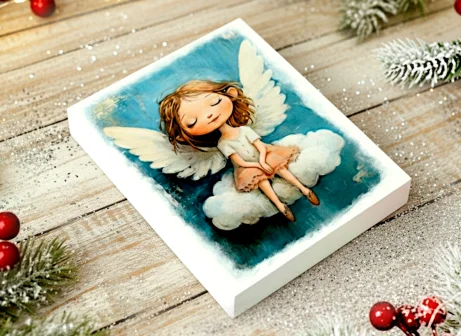 Anioł stróż nad łóżeczko 20x15cm