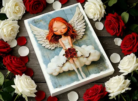 Aniołek na dzień babci 20x15cm