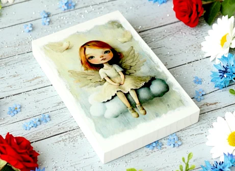 Aniołek ręcznie zrobiony 15x10cm