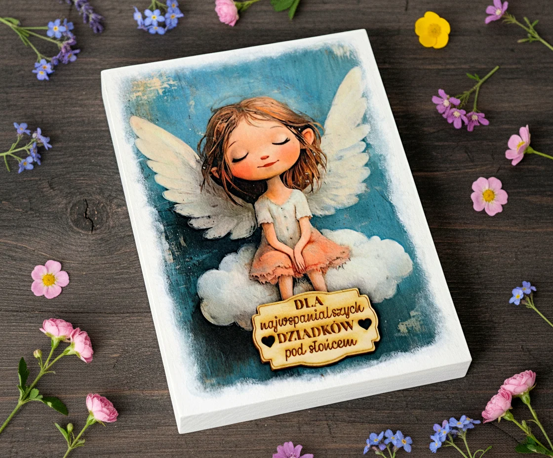 Anioł stróż nad łóżeczko 20x15cm