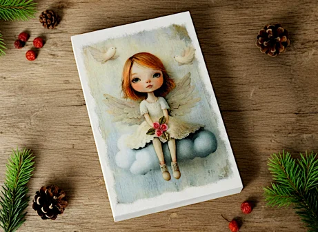 Aniołek stróż rękodzieło 15x10cm