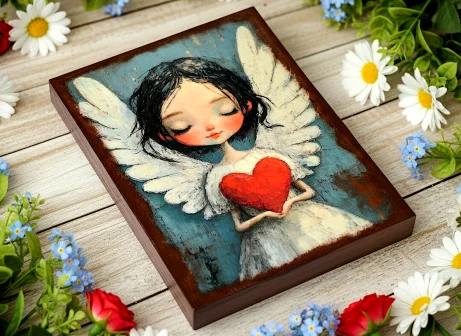 Aniołek Stróż na walentynki 20x15cm