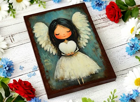 Aniołek na chrzciny ślub rękodzieło