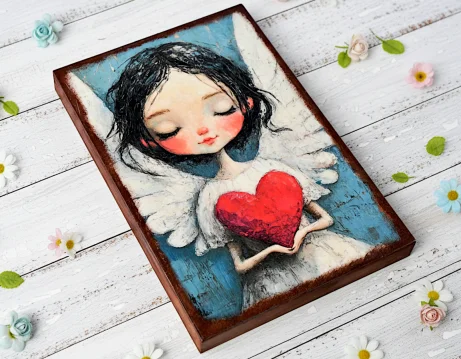 Anioł stróż na walentynki 25x17cm