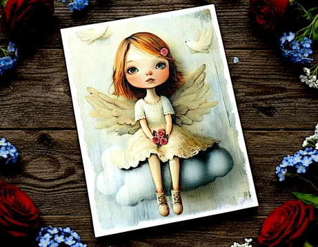 Duży anioł na walentynki 25x20cm